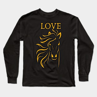 Love Stylish Horse Head And Long Sleeve T-Shirt